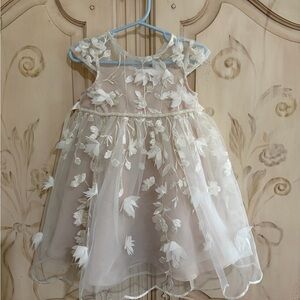 Chantilly Place Elegant Ivory Floral Kids Formal Dress
